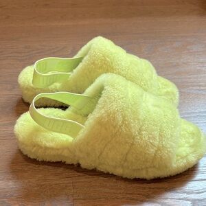UGG Fluff Yeah Women’s Bright Citron Slippers Size 9